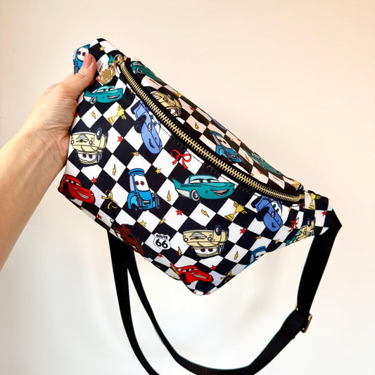 Racing Cars Print Crossbody Bag