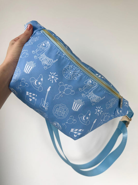 Hollywood Theme Park Print Crossbody Bag