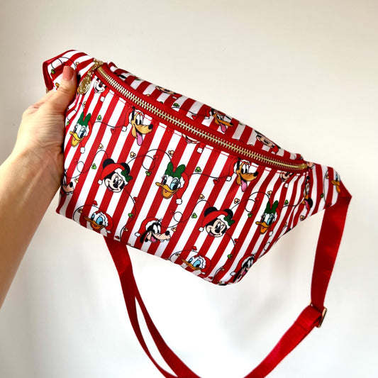 Festive Stripe Print Crossbody Bag
