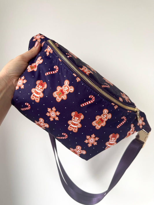 Gingerbread Christmas Print Crossbody Bag