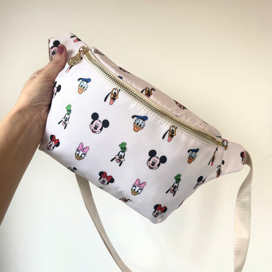Cream Classic Characters Print Crossbody Bag