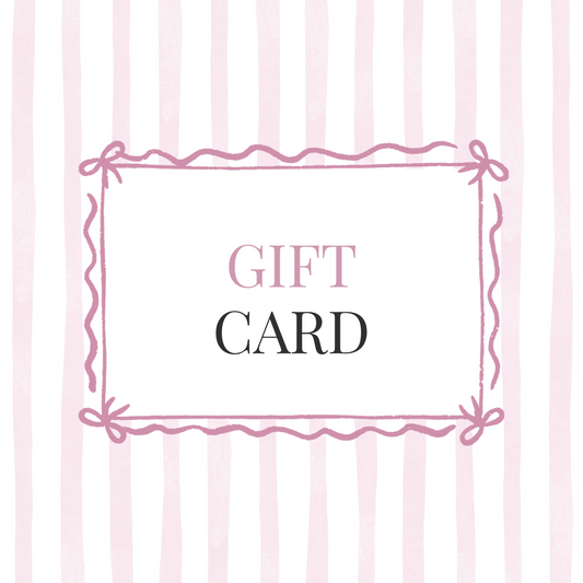 Gift card template with pink frame and 'GIFT CARD' text on a striped background