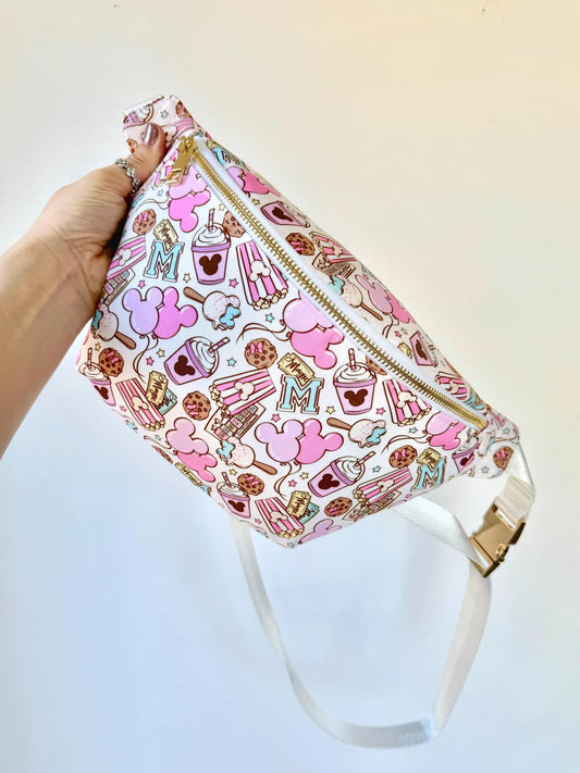 Theme Park Snacks Print Crossbody Bag